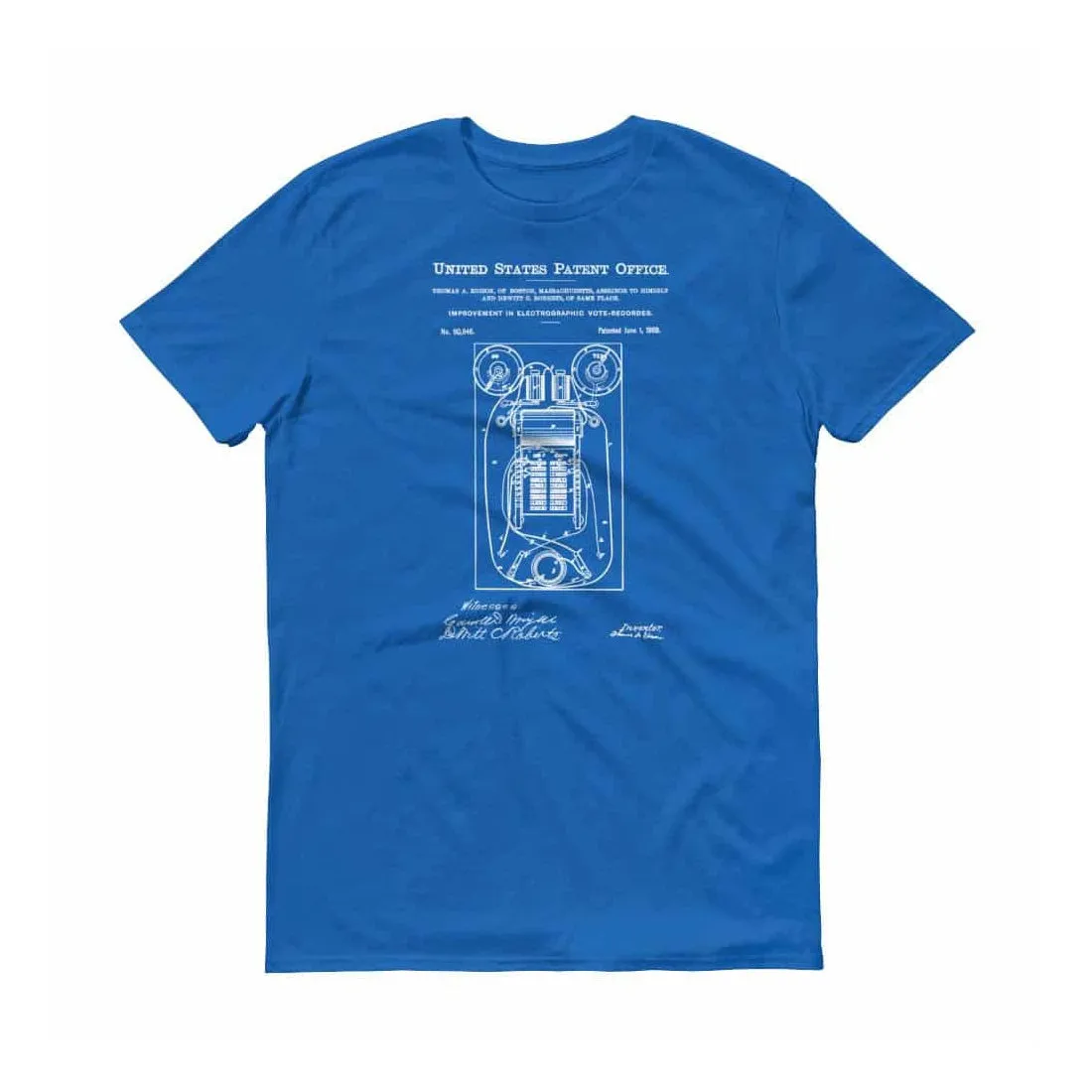 1869 Edison Voting Machine Patent T-Shirt - Edison Patent, Election T-shirt, Edison T-Shirt, Thomas A. Edison, Voting Machine T-Shirt