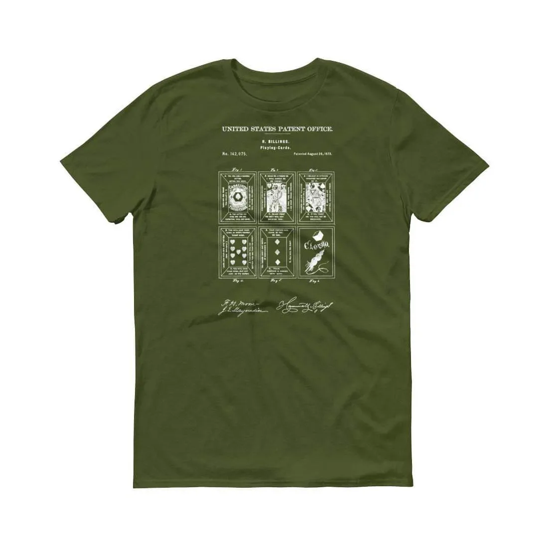 1873 Playing Cards Patent T-Shirt - Card Game T-Shirt, Patent Shirt, Game Patent, Playing Cards T Shirt, Poker T-Shirt, Game T-Shirt