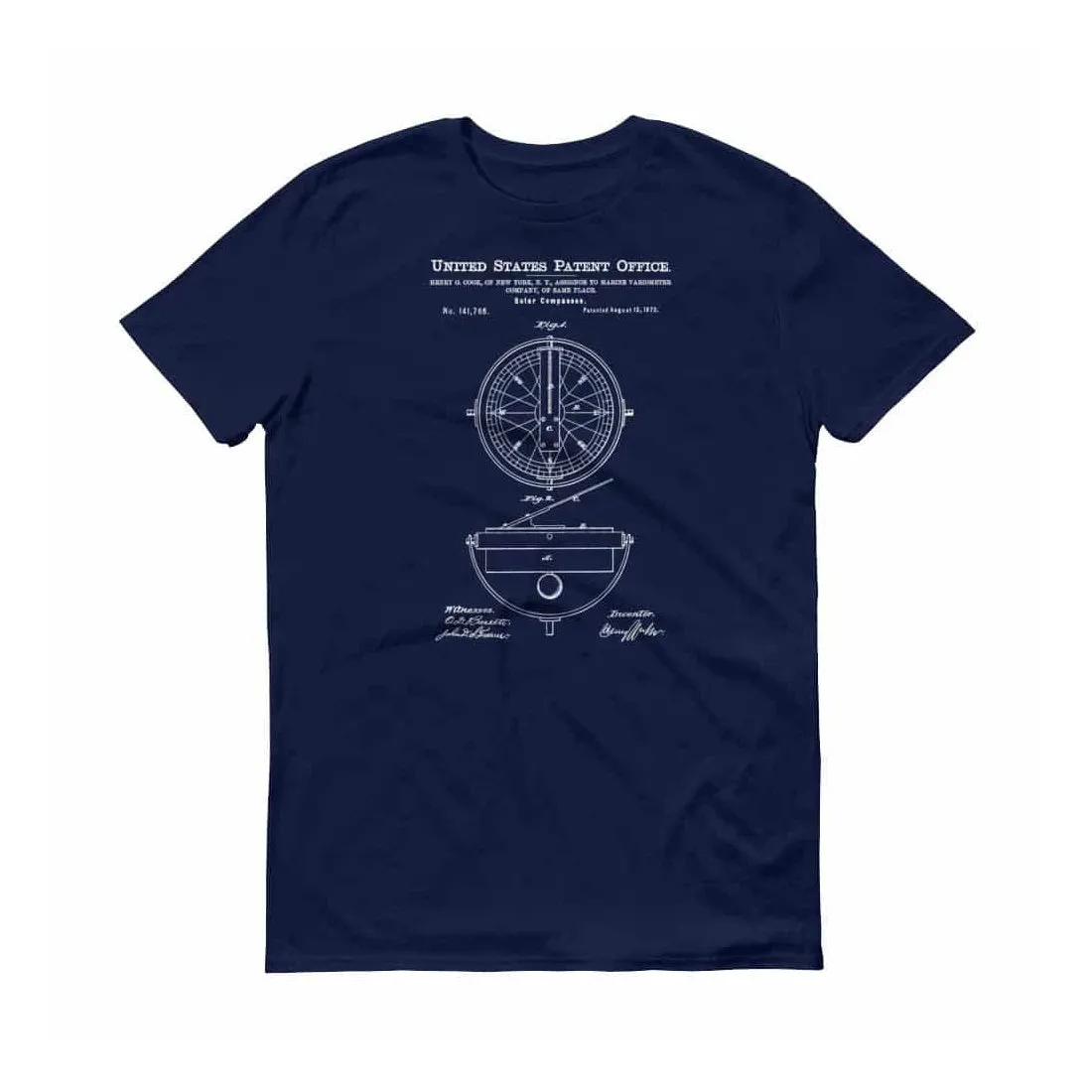1873 Solar Compass Patent T-Shirt - Nautical Shirt, Patent Shirt, Vintage Tools, Old Patent Shirt, Vintage Instrument, Solar Compass T-Shirt