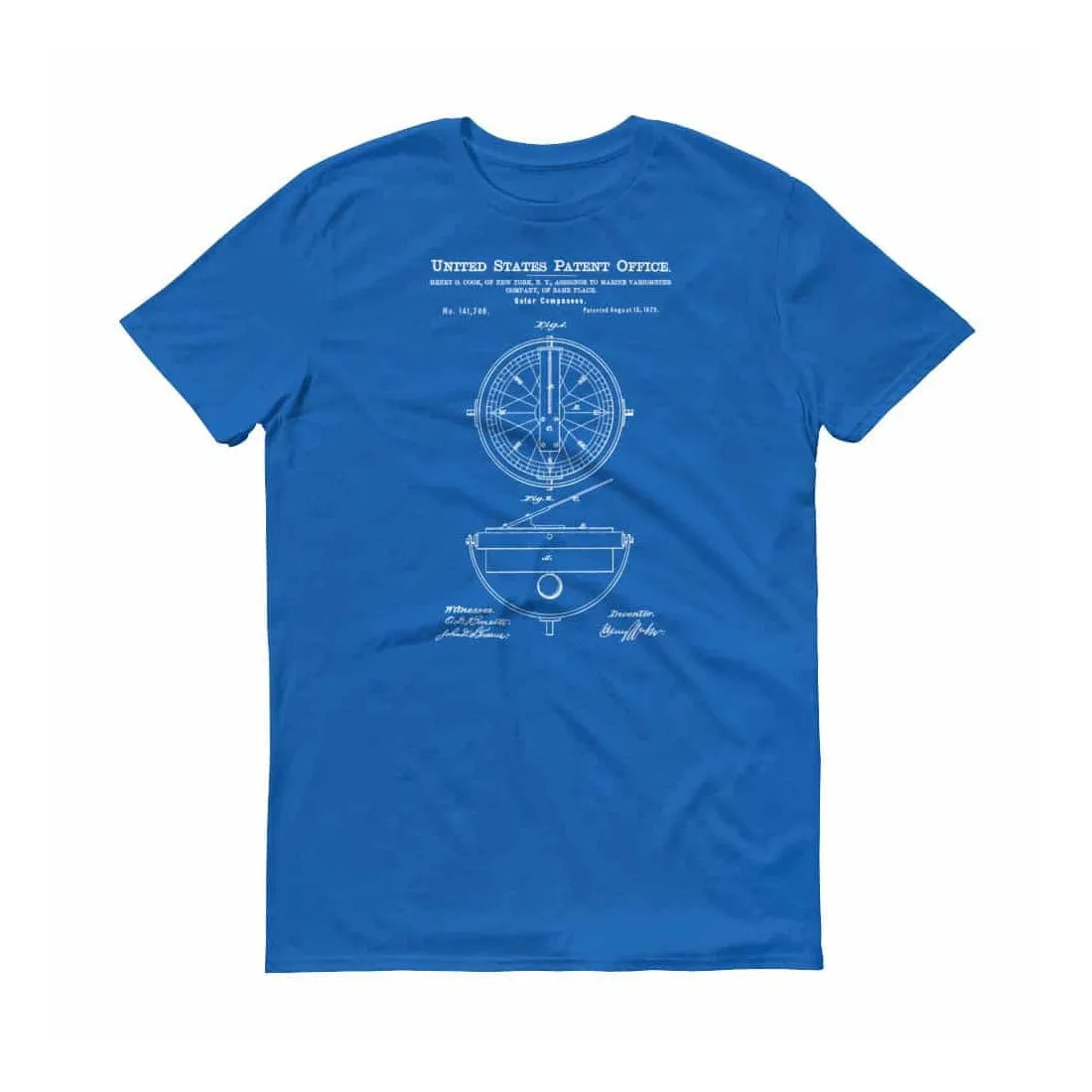 1873 Solar Compass Patent T-Shirt - Nautical Shirt, Patent Shirt, Vintage Tools, Old Patent Shirt, Vintage Instrument, Solar Compass T-Shirt