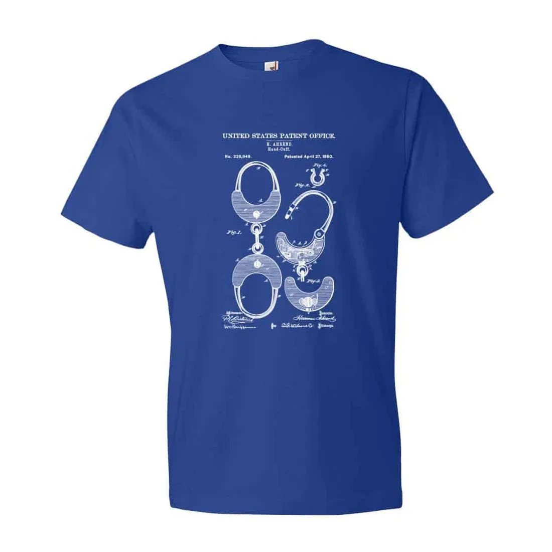 1880 Handcuff Patent T Shirt - Patent Shirt, Handcuff Shirt, Vintage Handcuff, Old Handcuffs, Bizarre Art T Shirt, Law Enforcement Gift