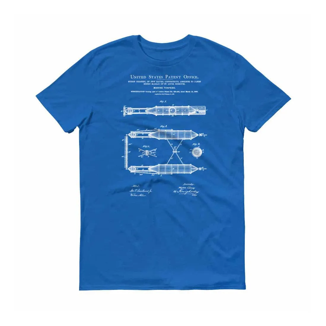 1880 Marine Torpedo Patent T-Shirt -  Naval Art, Sailor Gift, Torpedo Shirt, Navy, Patent T-Shirt, Old Patent T-shirt, Vintage Torpedo