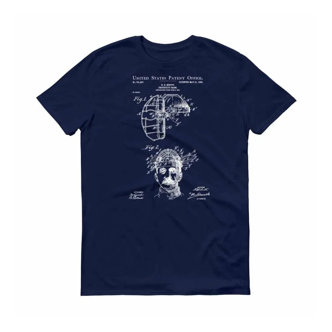 1904 Protective Mask Patent T-Shirt - Baseball Mask T-Shirt, Baseball Shirt, Baseball Patent, Baseball Gift, Catcher Mask, Umpire Mask