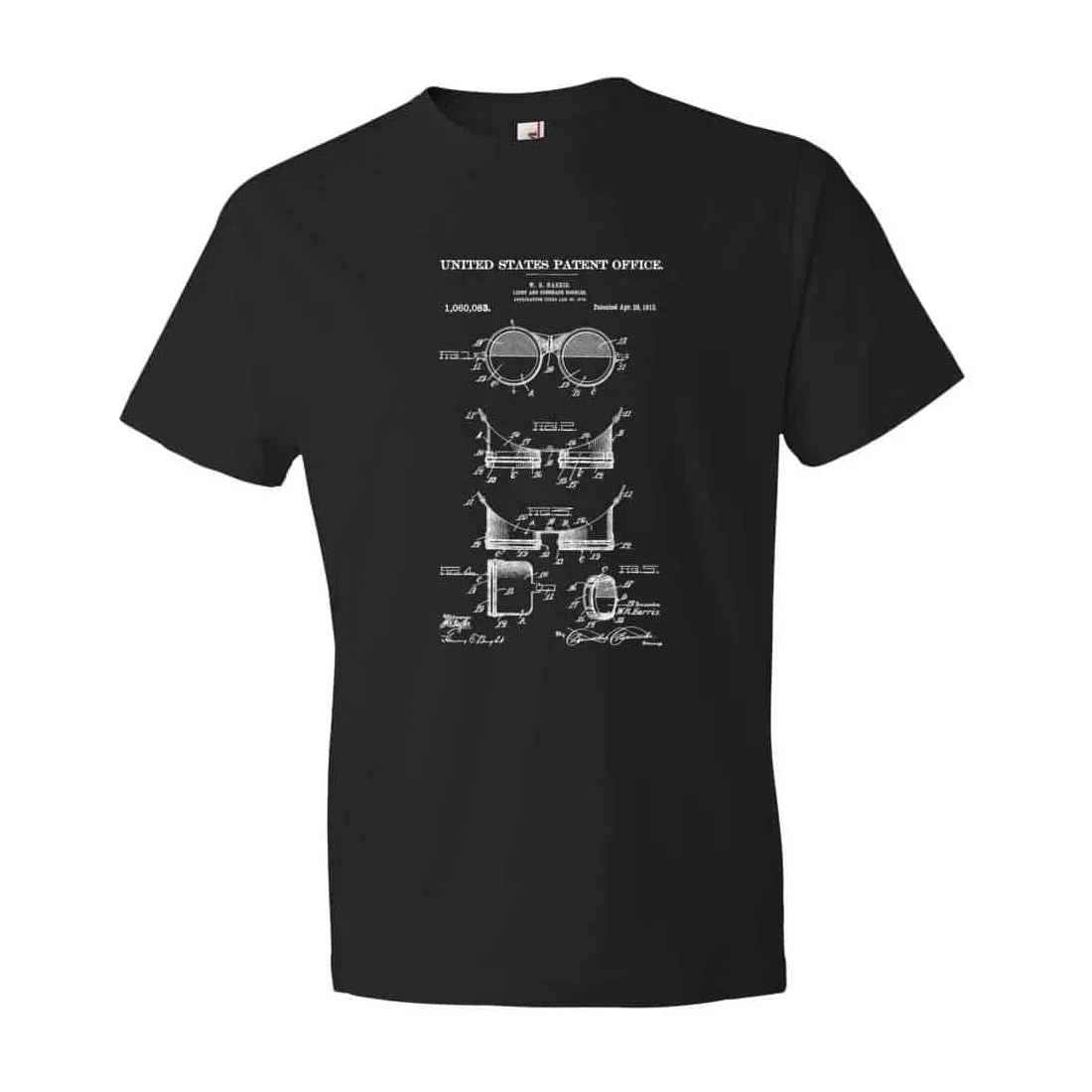 1913 Vintage Goggles Patent T-Shirt - Patent Shirt, Vintage Tools, Old Patent T-shirt, Goggles T-Shirt, Steampunk T-Shirt