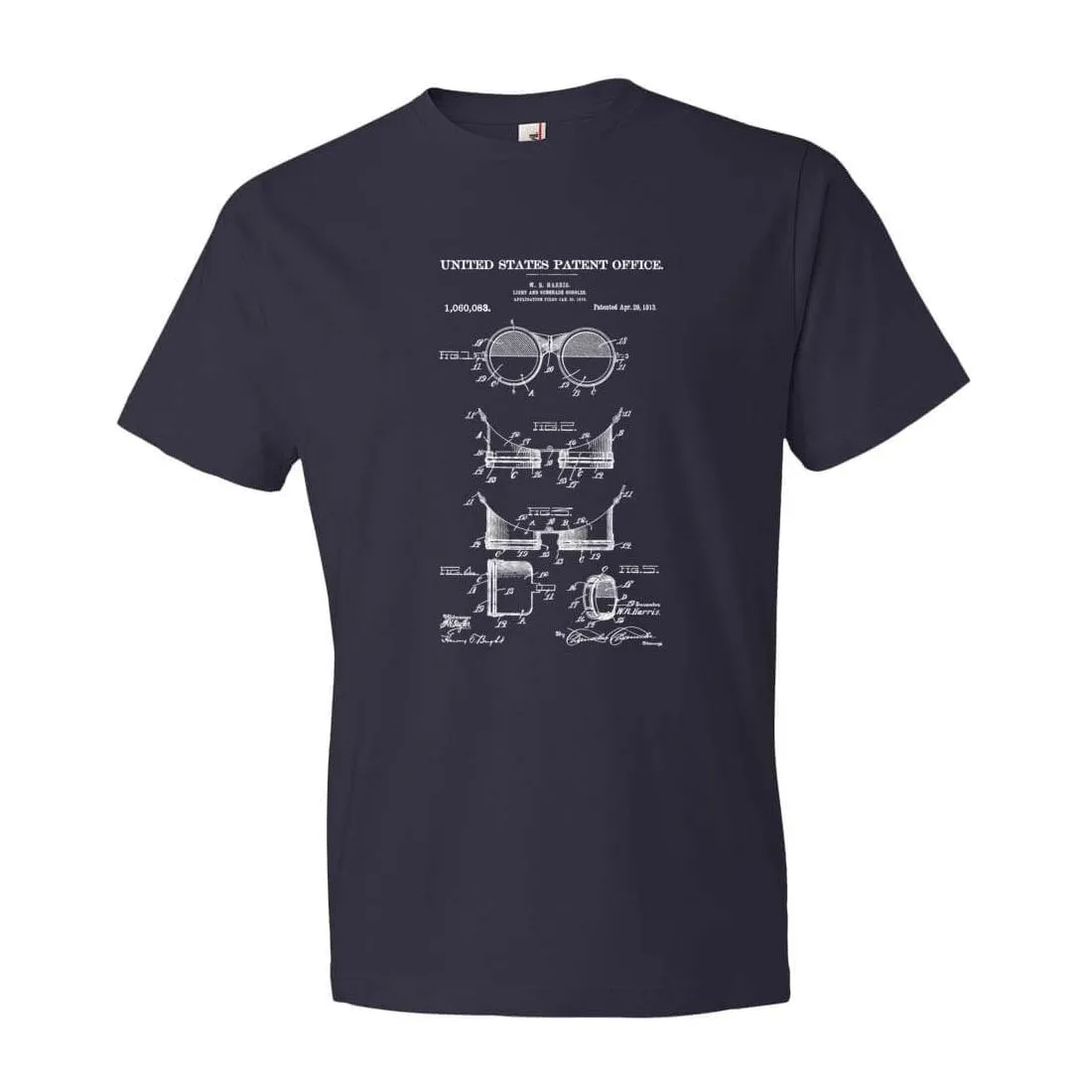 1913 Vintage Goggles Patent T-Shirt - Patent Shirt, Vintage Tools, Old Patent T-shirt, Goggles T-Shirt, Steampunk T-Shirt