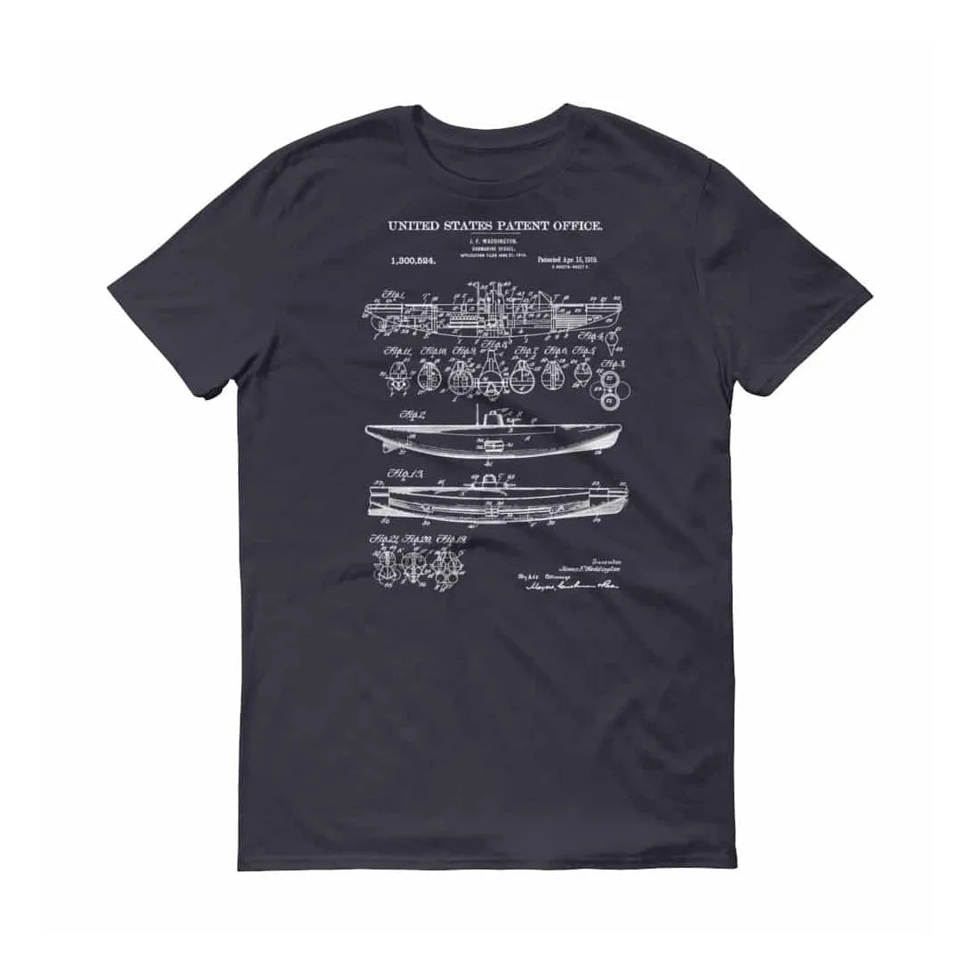 1919 Submarine Patent T-Shirt -  Naval Art, Sailor Gift, Submarine Shirt, Navy, Patent t-shirt, Old Patent T-shirt, Vintage Submarine
