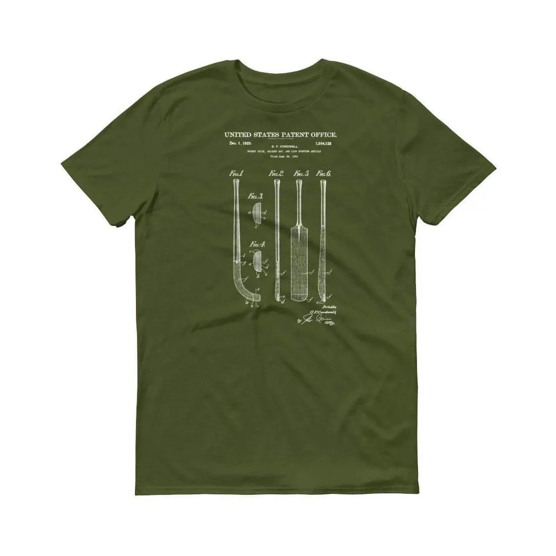 1924 Cricket Bat Patent T-Shirt - Cricket T-Shirt, Cricket Patent, Cricket Fan Gift, Sport Patent, Cricket Player Gift, Vintage Cricket