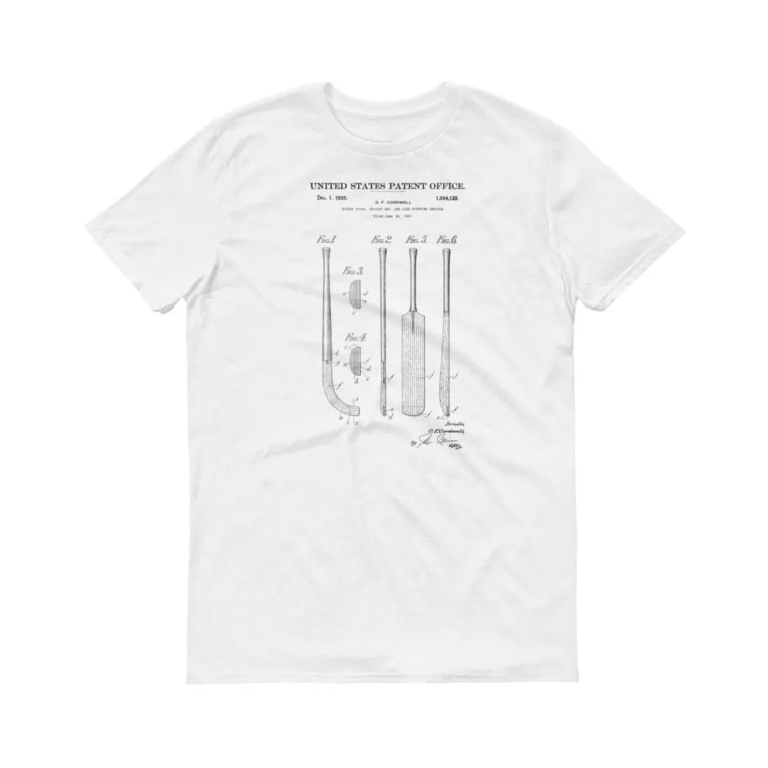 1924 Cricket Bat Patent T-Shirt - Cricket T-Shirt, Cricket Patent, Cricket Fan Gift, Sport Patent, Cricket Player Gift, Vintage Cricket