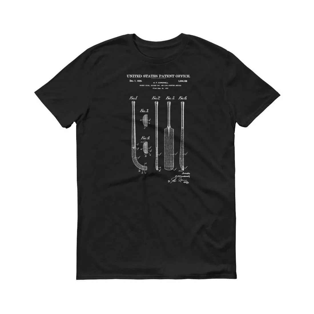 1924 Cricket Bat Patent T-Shirt - Cricket T-Shirt, Cricket Patent, Cricket Fan Gift, Sport Patent, Cricket Player Gift, Vintage Cricket