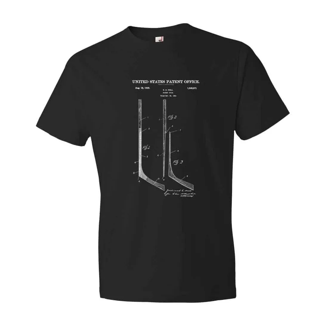 1925 Hockey Stick Patent T-Shirt - Old patent t-shirt, Hockey t-shirt, Hockey Patent, Hockey Gift, Vintage Hockey, Hockey Stick