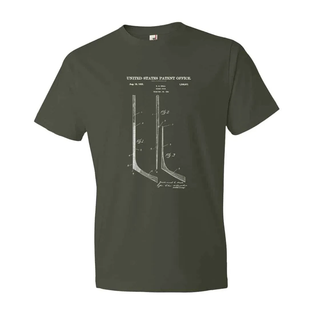 1925 Hockey Stick Patent T-Shirt - Old patent t-shirt, Hockey t-shirt, Hockey Patent, Hockey Gift, Vintage Hockey, Hockey Stick