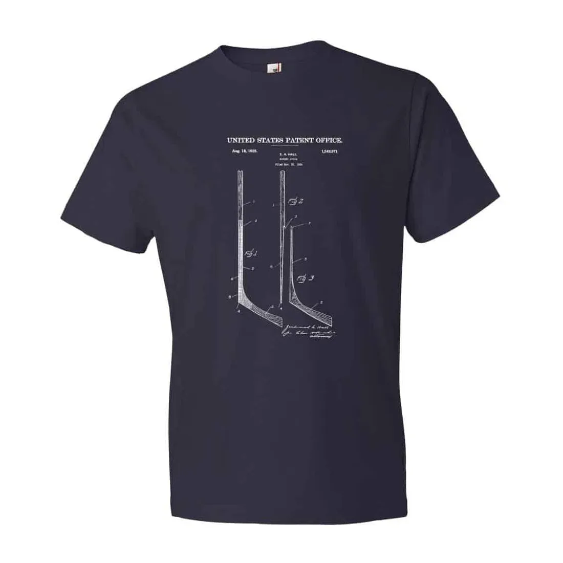 1925 Hockey Stick Patent T-Shirt - Old patent t-shirt, Hockey t-shirt, Hockey Patent, Hockey Gift, Vintage Hockey, Hockey Stick