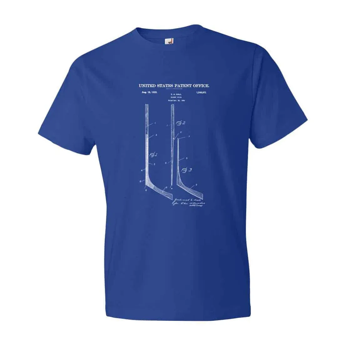 1925 Hockey Stick Patent T-Shirt - Old patent t-shirt, Hockey t-shirt, Hockey Patent, Hockey Gift, Vintage Hockey, Hockey Stick
