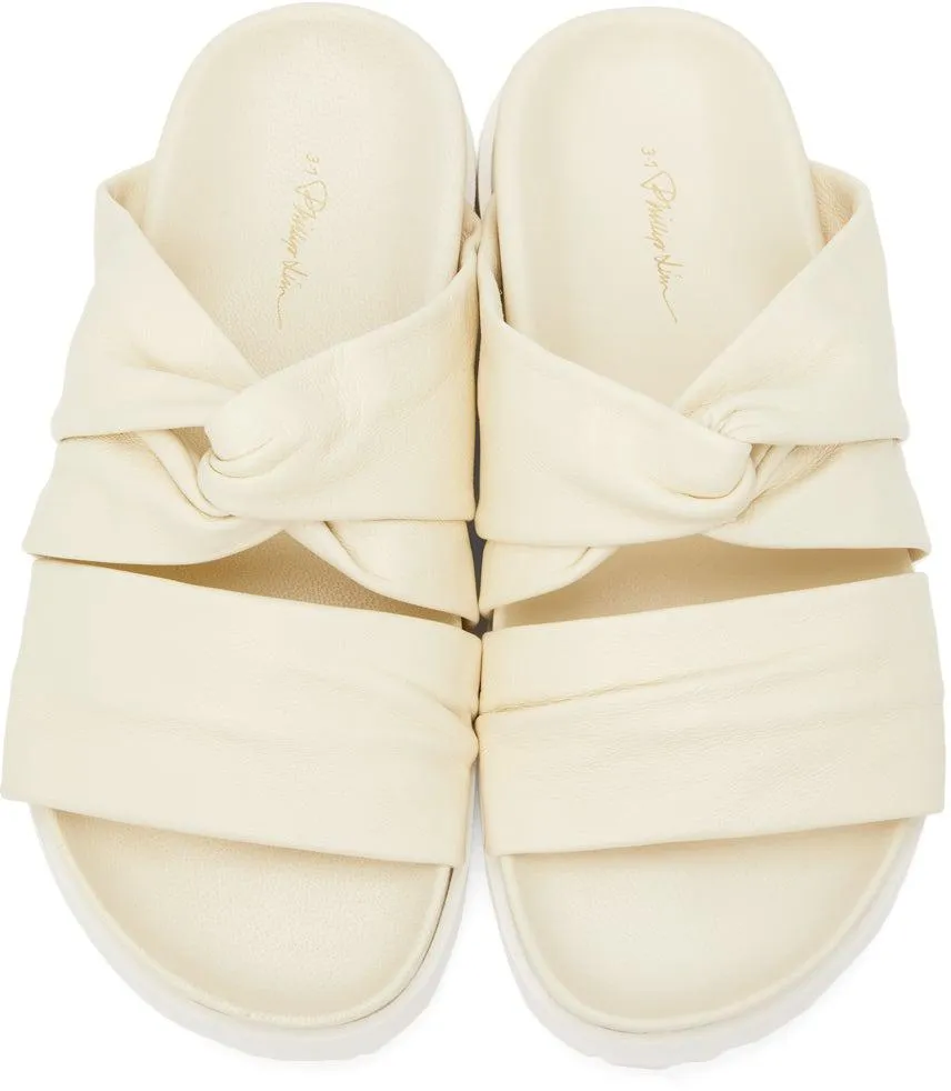 3.1 Phillip Lim Off-White Twisted Pool Slides