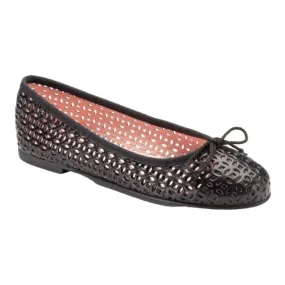 49857 - Black Soft Leather Flats for Teen/Women by Pretty Ballerinas