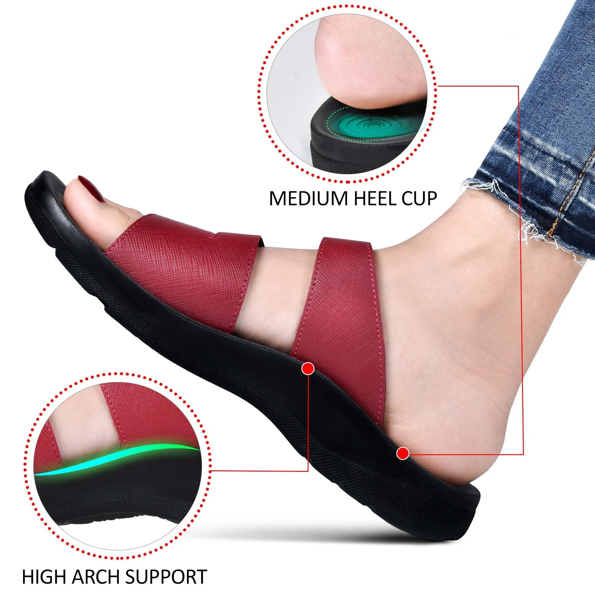 AEROTHOTIC Slit Flair Ladies Comfortable Fashion Sandals - Original Thailand Imported - L0407
