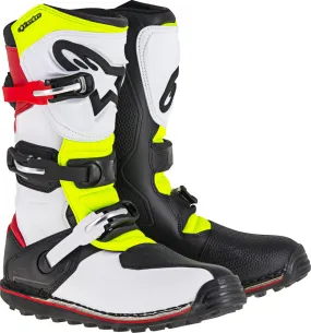 ALPINESTARS TECH-T BOOTS WHITE/RED/YELLOW/BLACK SZ 12 2004017-2351-12