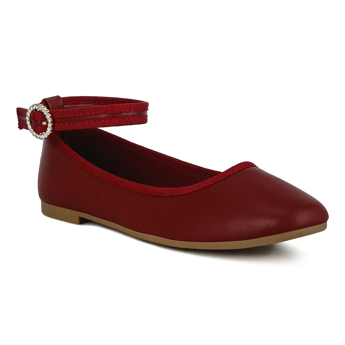 Ankle Strap Detail Ballet Flats