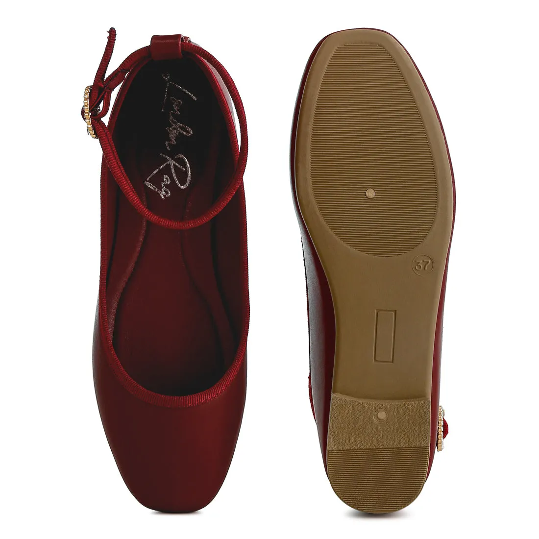 Ankle Strap Detail Ballet Flats