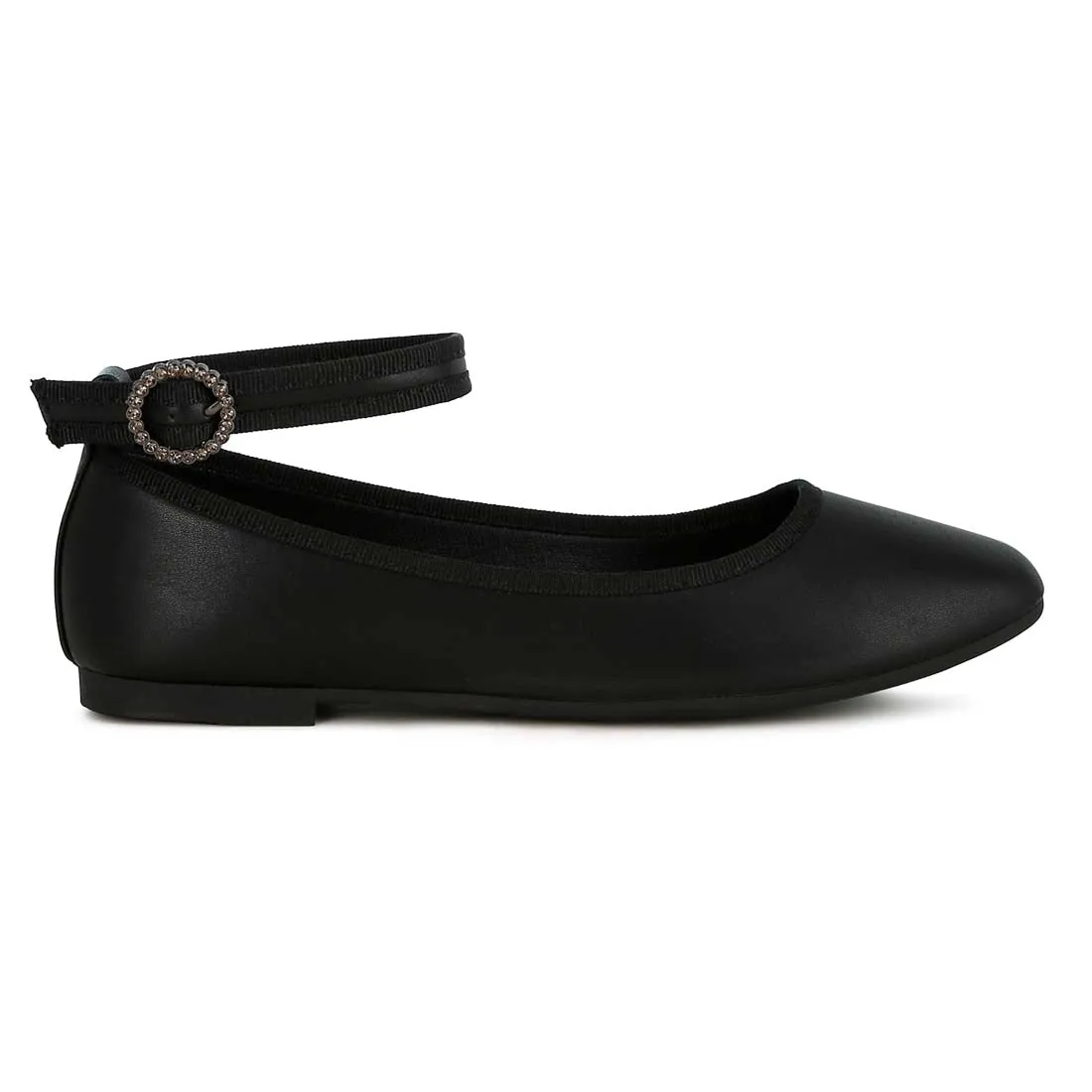Ankle Strap Detail Ballet Flats