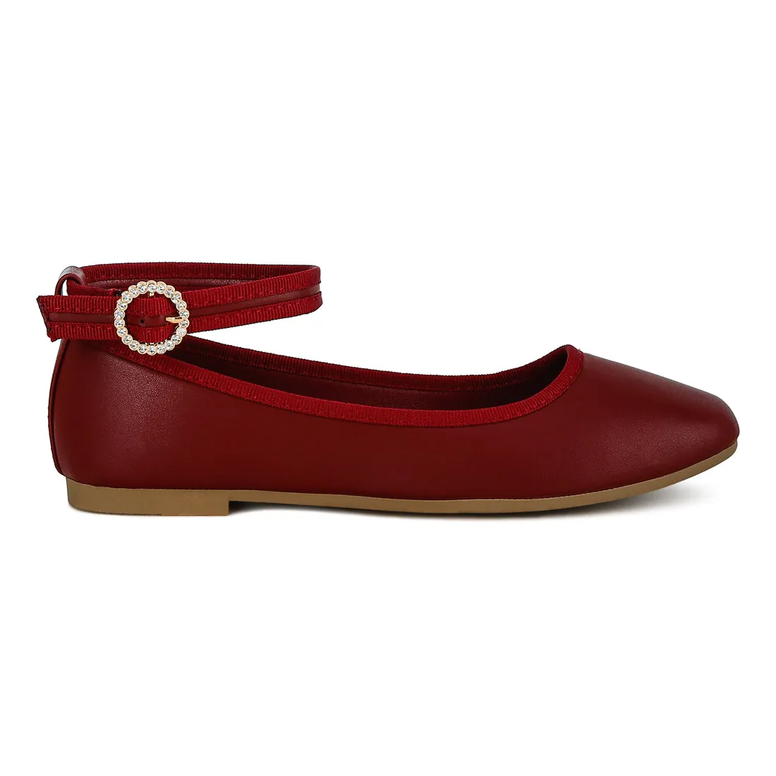 Ankle Strap Detail Ballet Flats