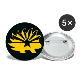 Arizona Libertarian Party Porcupine Black and Gold Buttons large 2.2'' (5-pack)