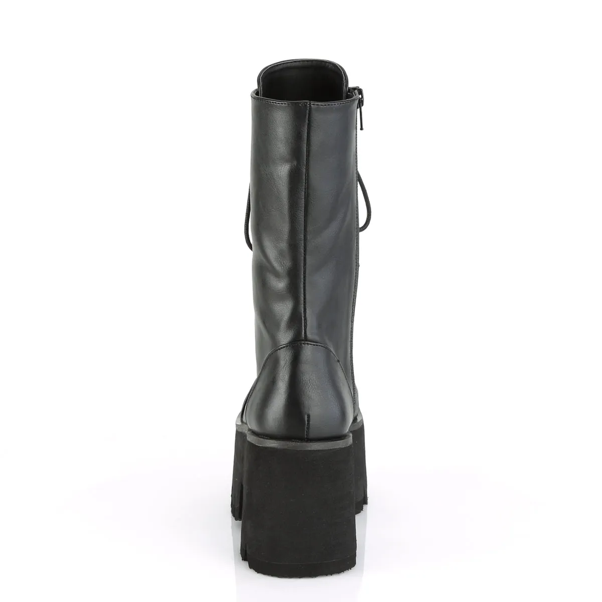 ASHES-105 Demoniacult Alternative Footwear Women's Lace Up Calf High Boots
