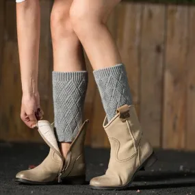 Autumn and winter knitted warm leg boots boot wool leggings rhombus line socks