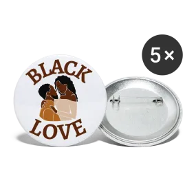 Black Love Buttons large 2.2'' (5-pack)