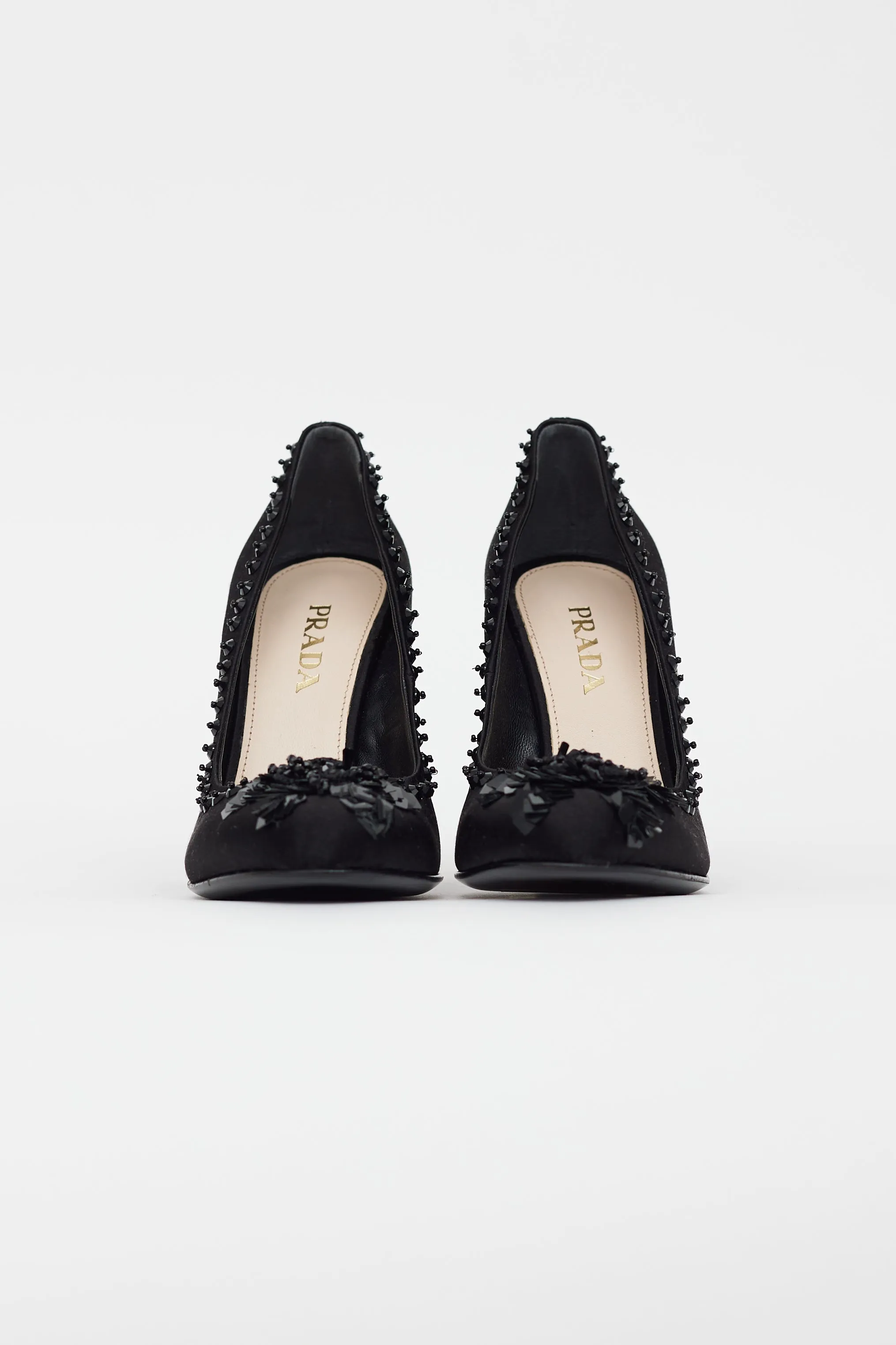 Black Satin Sequin Heel