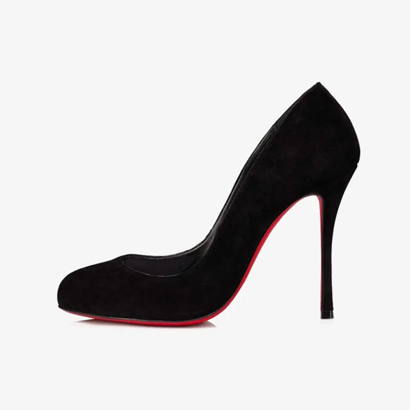 Black Suede Pump with Stiletto Heel