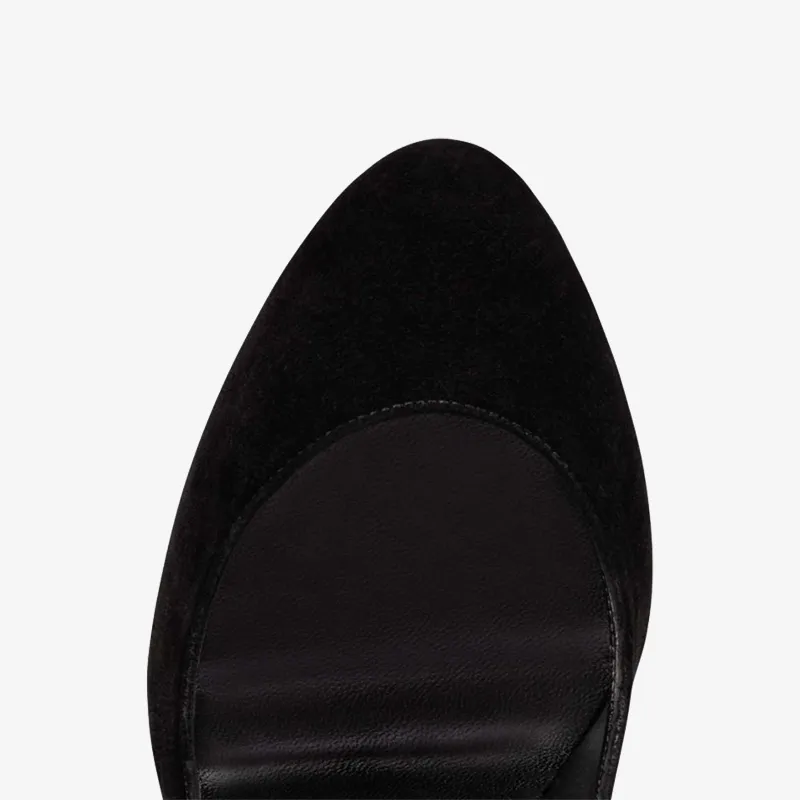 Black Suede Pump with Stiletto Heel