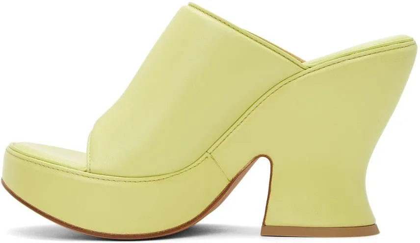 Bottega Veneta Green Wedge Heeled Sandals