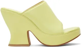 Bottega Veneta Green Wedge Heeled Sandals Bottega Veneta Green Wedge Heeled Sandals