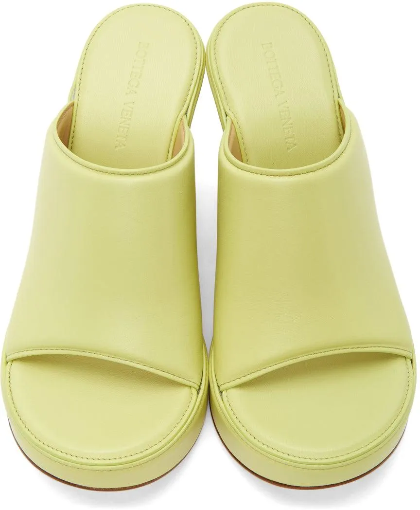Bottega Veneta Green Wedge Heeled Sandals