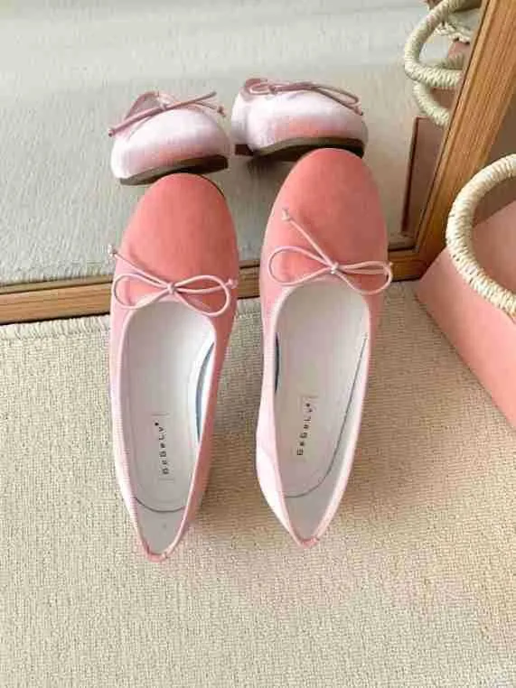 Bow Velvet Flats