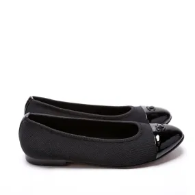 CC Ballet Patent/Knit Flats Size 39 Black