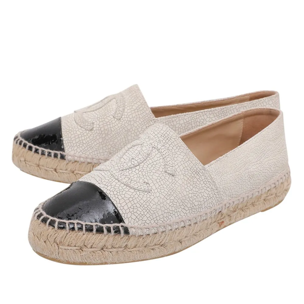 Chanel Bicolor Crackled Espadrille 39