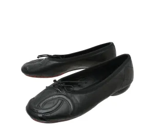 Chanel Black CC Ligne Cambon Ballerina Flats 34