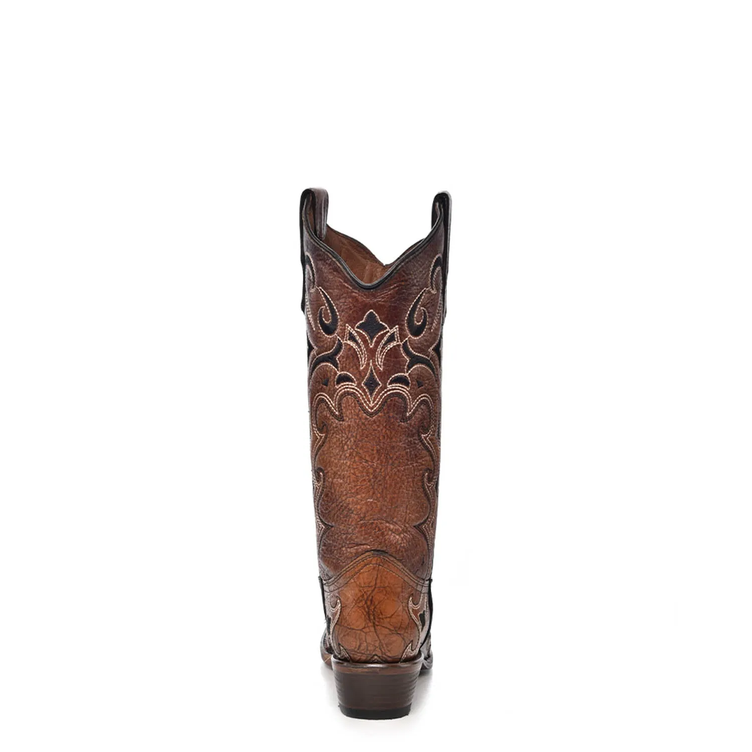 Circle G Ladies Embroidery Black/Brown Pig Leather Cowgirl Boots