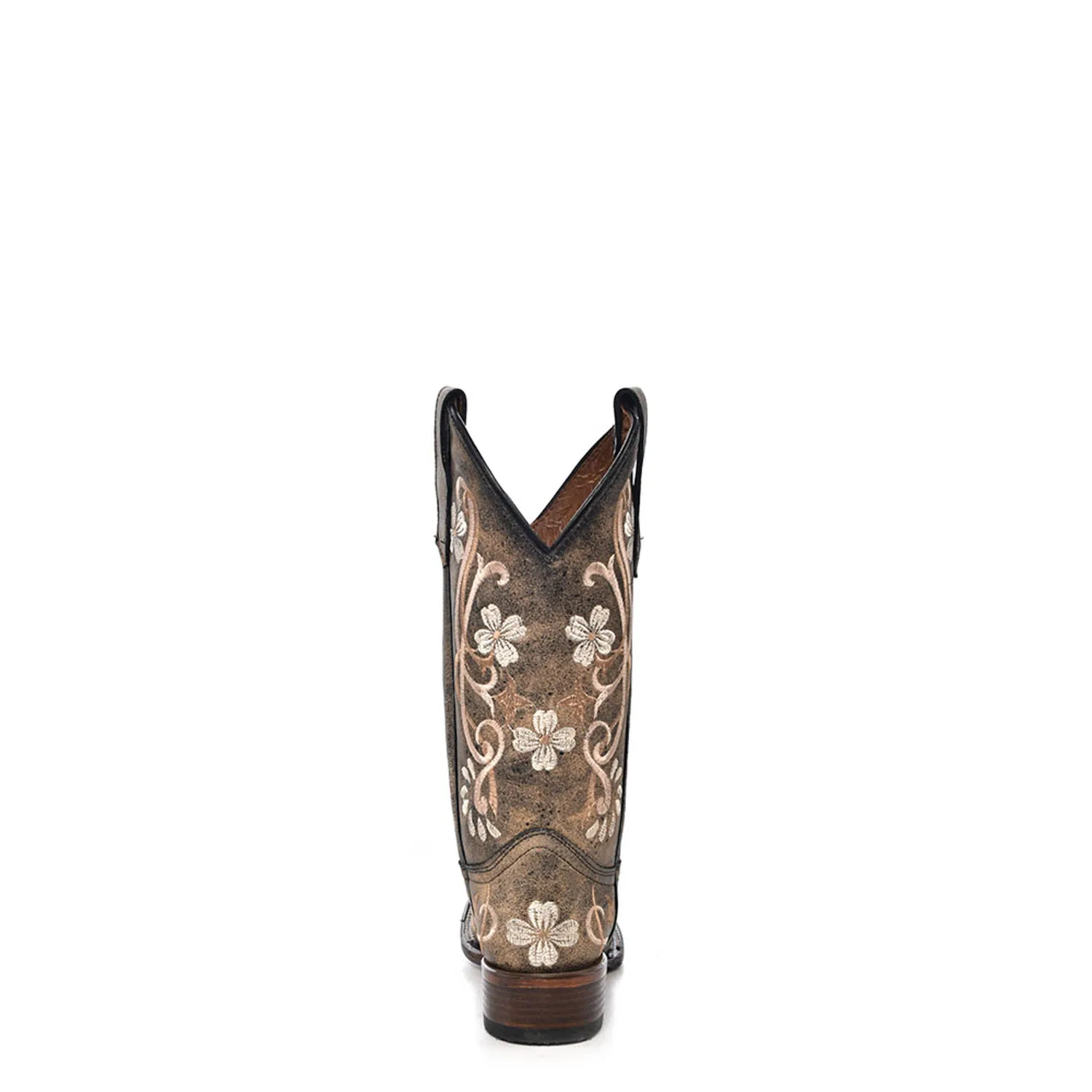 Circle G Ladies Embroidery Honey Cowhide Leather Cowgirl Boots