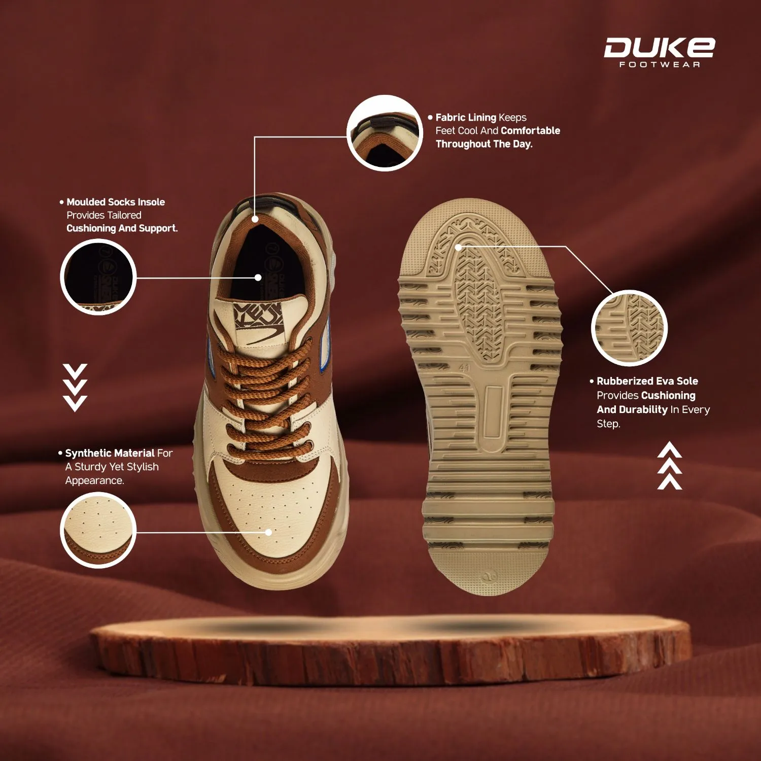 Duke Men's Chunky Flatsole Sneakers (FWOL2559)