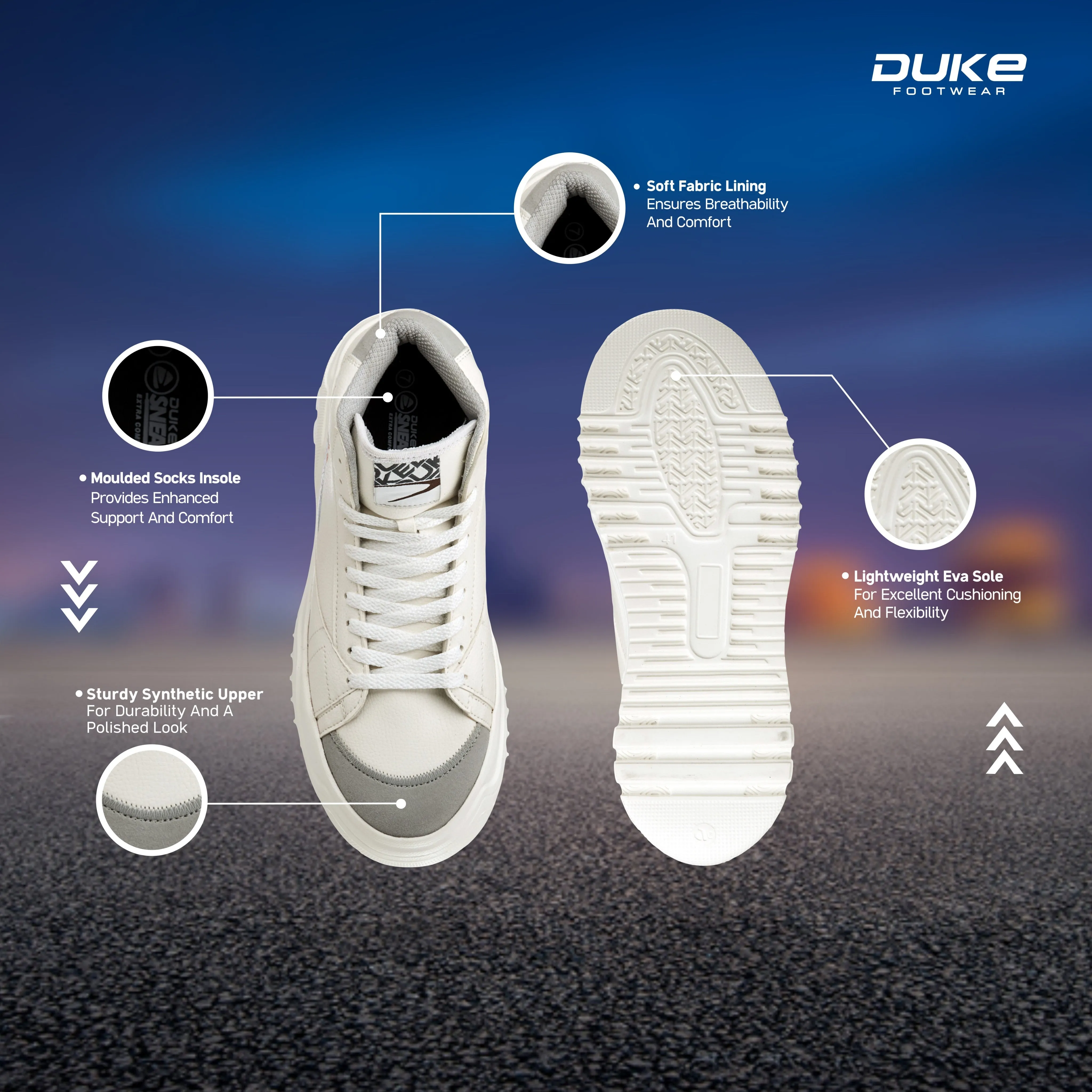 Duke Men's Elevate High-Top Sneakers (FWOL2555)