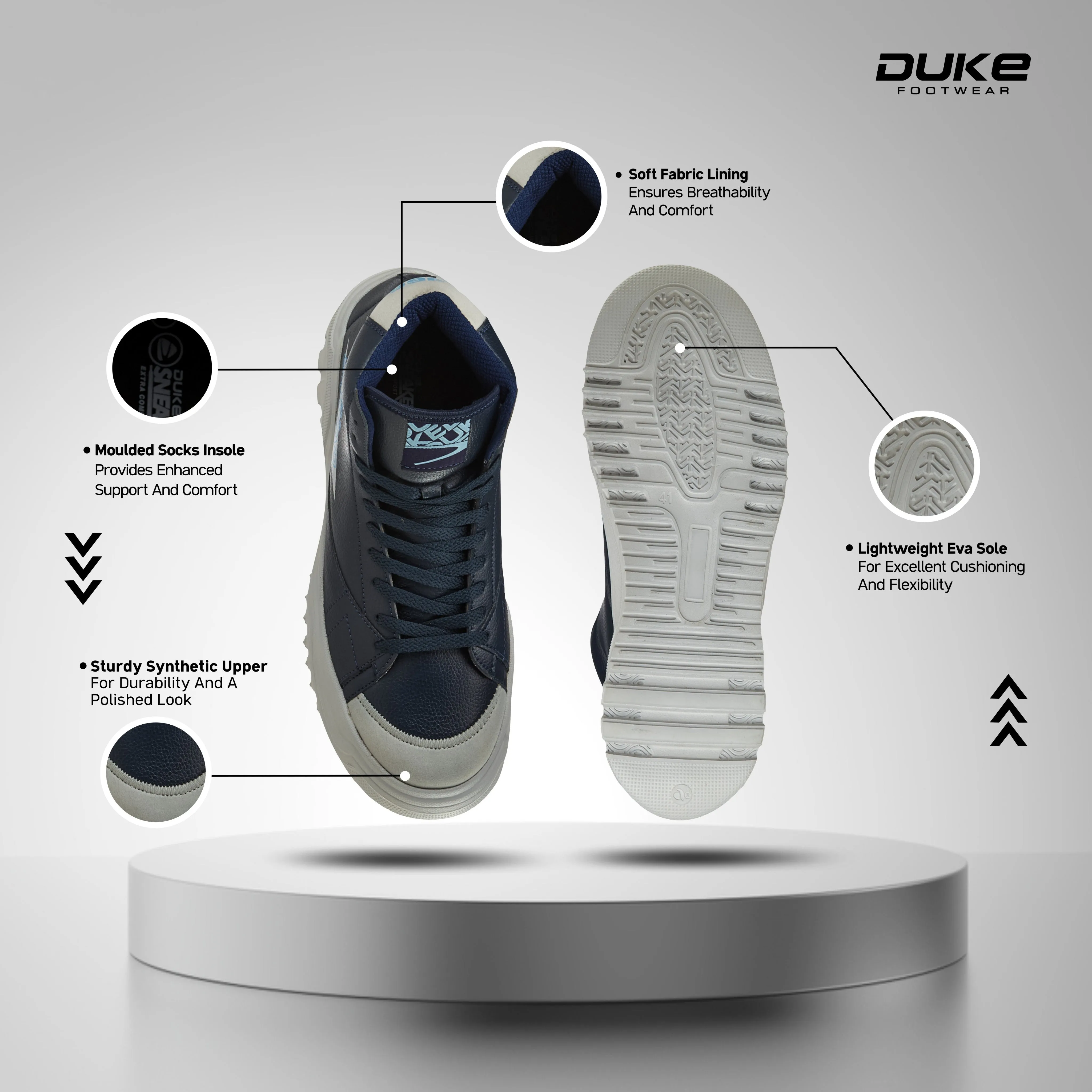 Duke Men's Elevate High-Top Sneakers (FWOL2555)