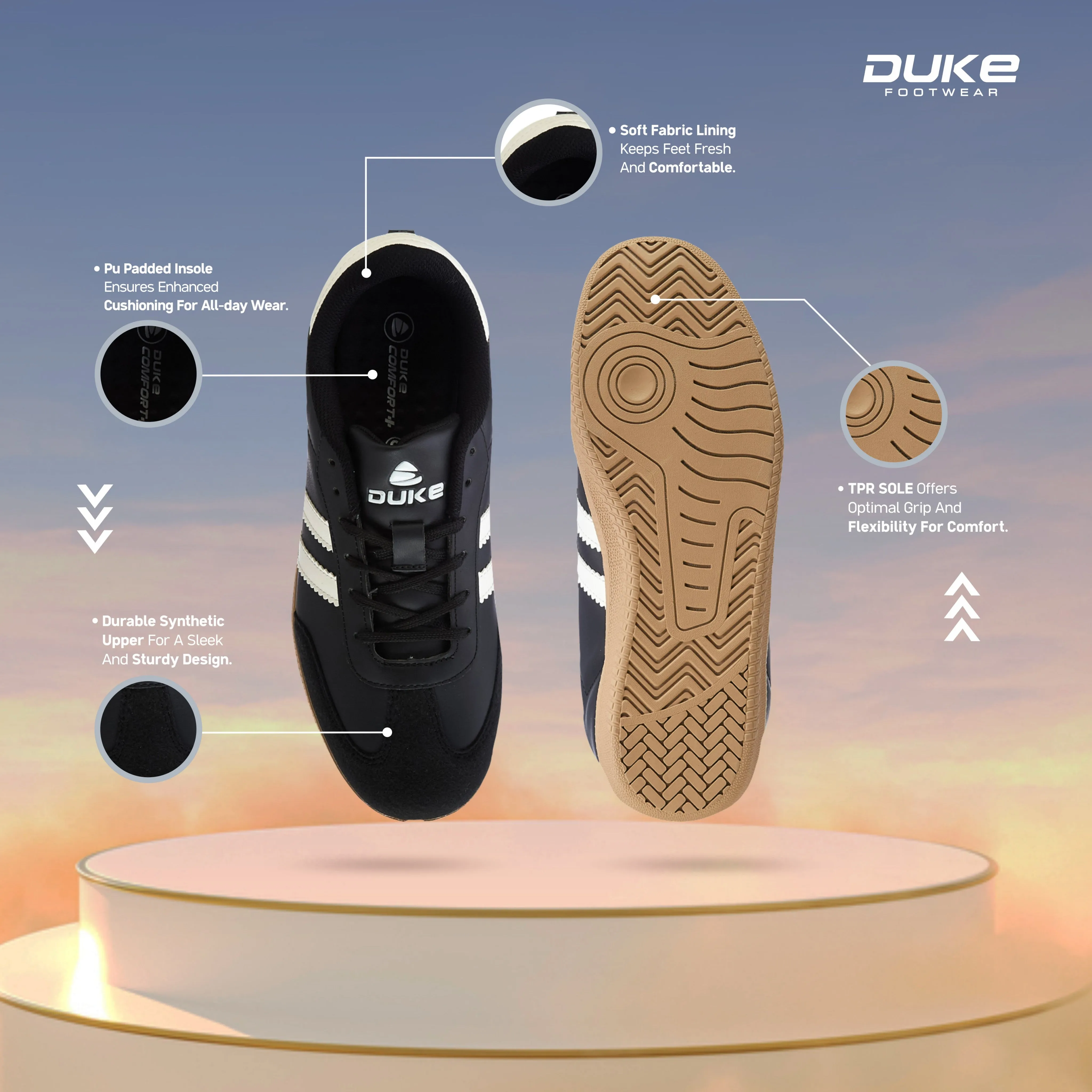 Duke Men's Streetstripe Sneakers  (FWOL2567)
