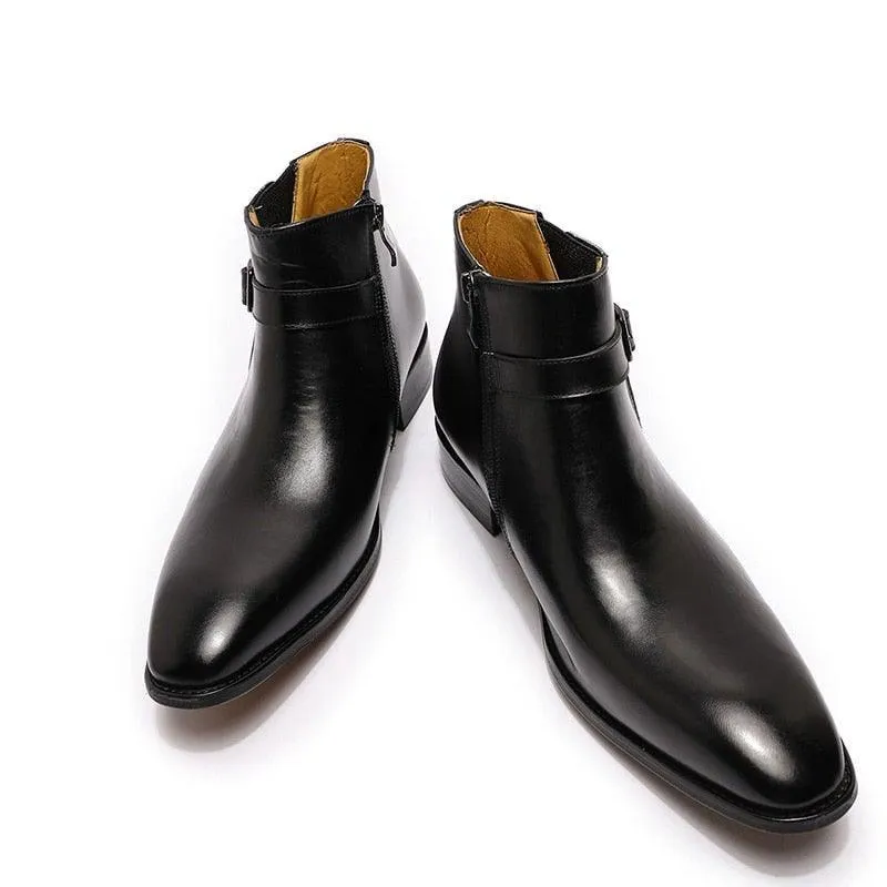 DW Men's Black/Blue High Top Zipper Chelsea Boot