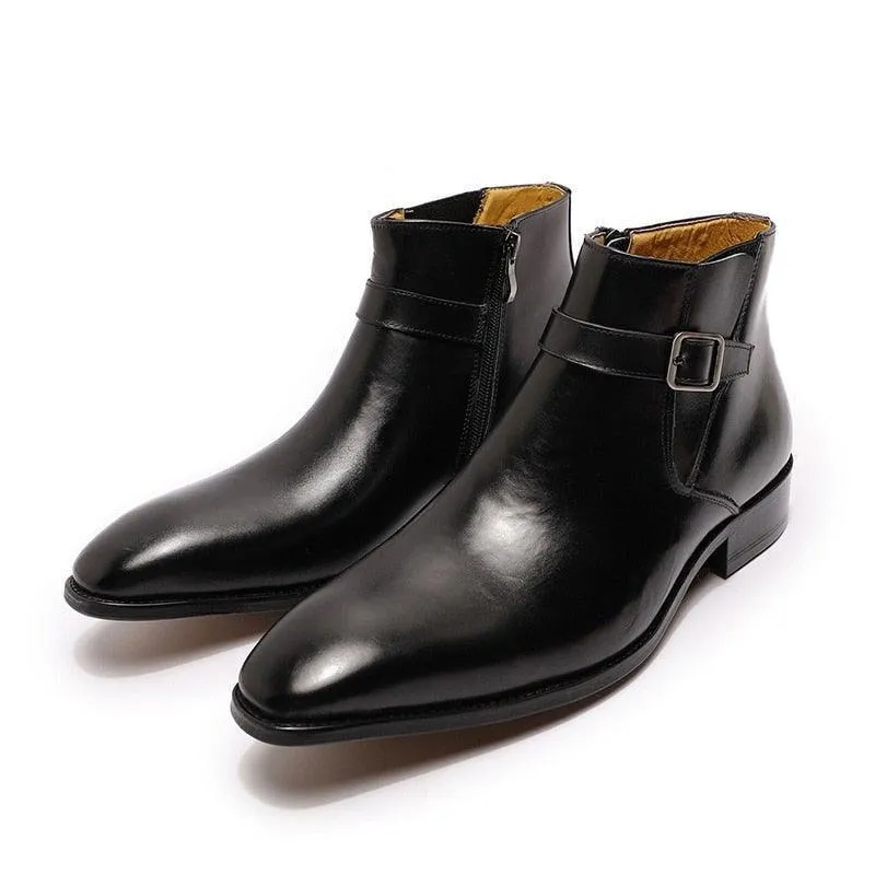 DW Men's Black/Blue High Top Zipper Chelsea Boot