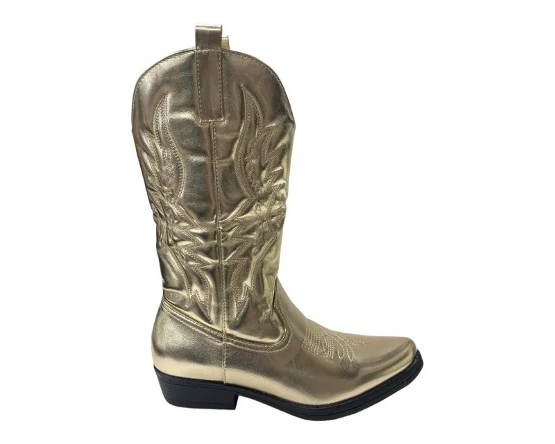 Embroidered Western Cowboy Mid Calf Boots