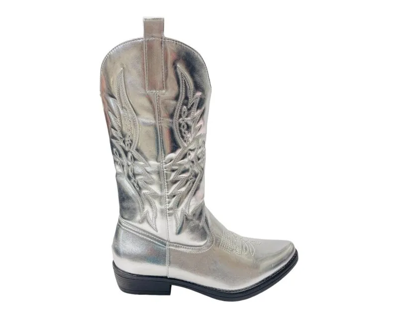 Embroidered Western Cowboy Mid Calf Boots