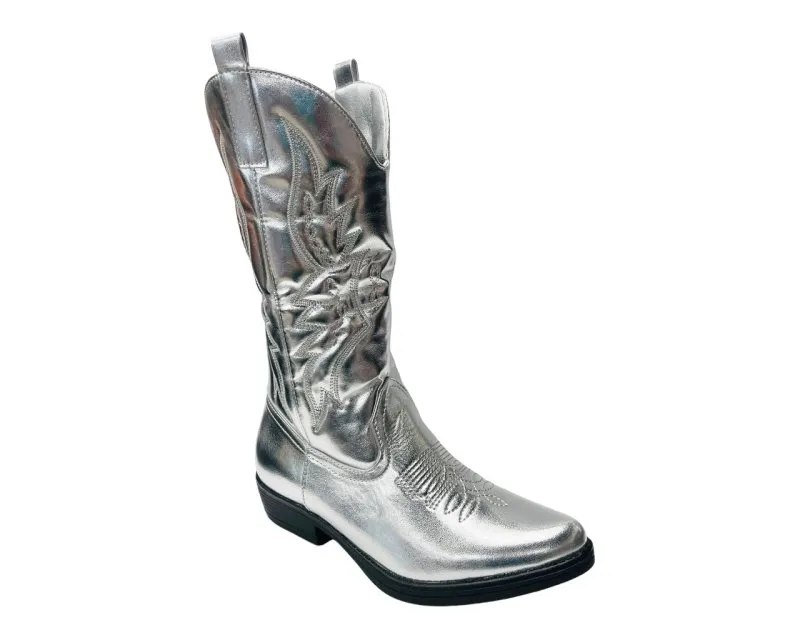 Embroidered Western Cowboy Mid Calf Boots